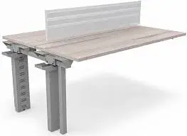 Extensión Benching 150 X 120 Laminado Plastico Blanco Estructura Blanca