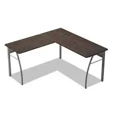 Desk L Mocha Silver Frame (Roble Tabaco)