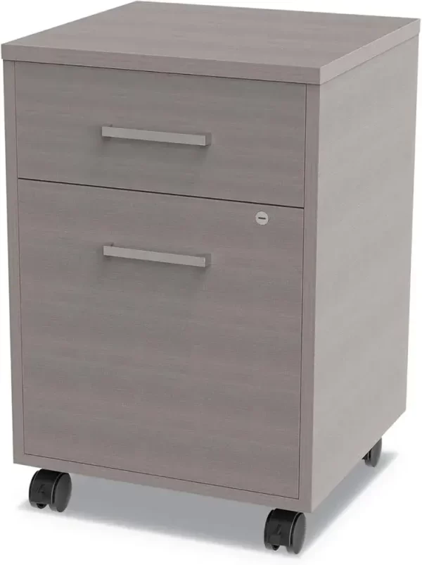 Mobile Pedestal File White Melamine Frame Silver